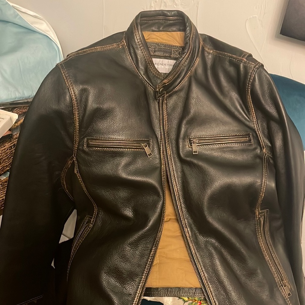 Andrew marc Bomber Jacket brown leather